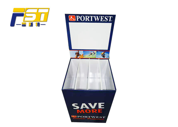Square Backplane Style Retail Dump Bin Display Single Sided For Convenient Store