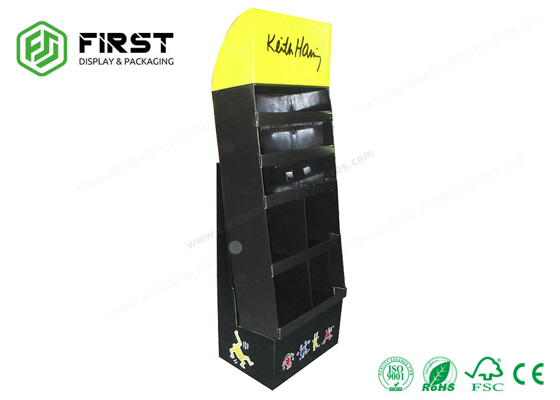 UV Coating Customized Logo Cardboard Floor Displays , Sturdy Structure Corrugated POP Displays