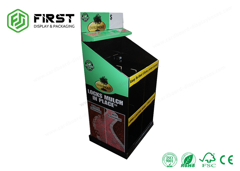 UV Coating Customized Logo Cardboard Floor Displays , Sturdy Structure Corrugated POP Displays